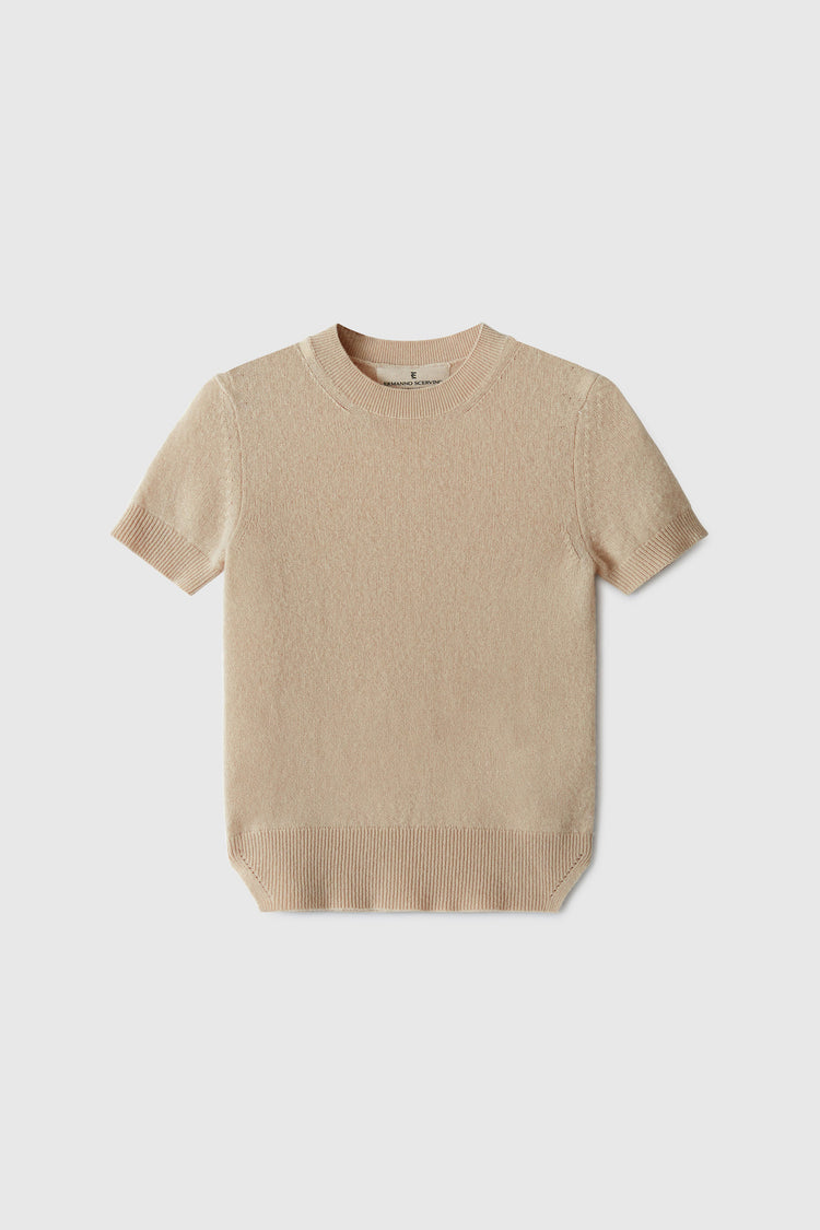 Cashmere half-sleeve sweater