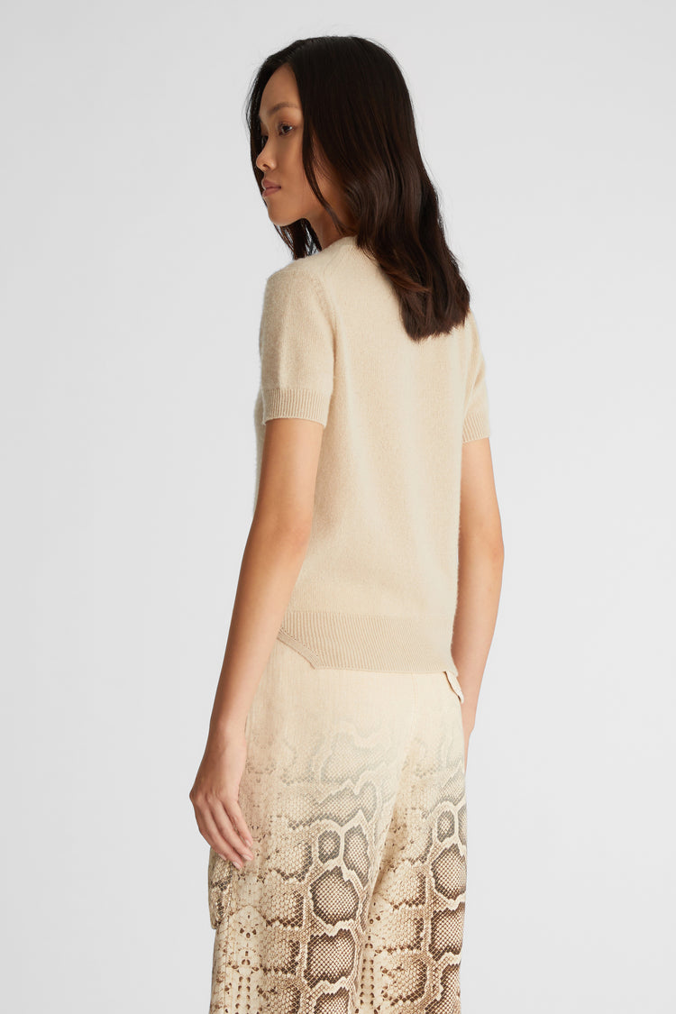 Cashmere half-sleeve sweater