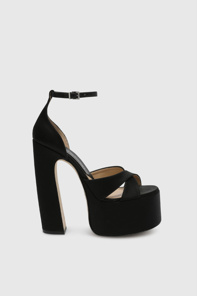 Sandalo platform in raso