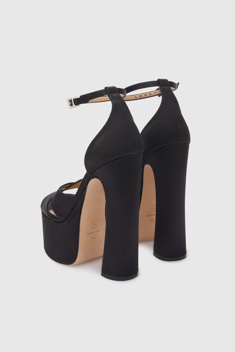 Sandalo platform in raso