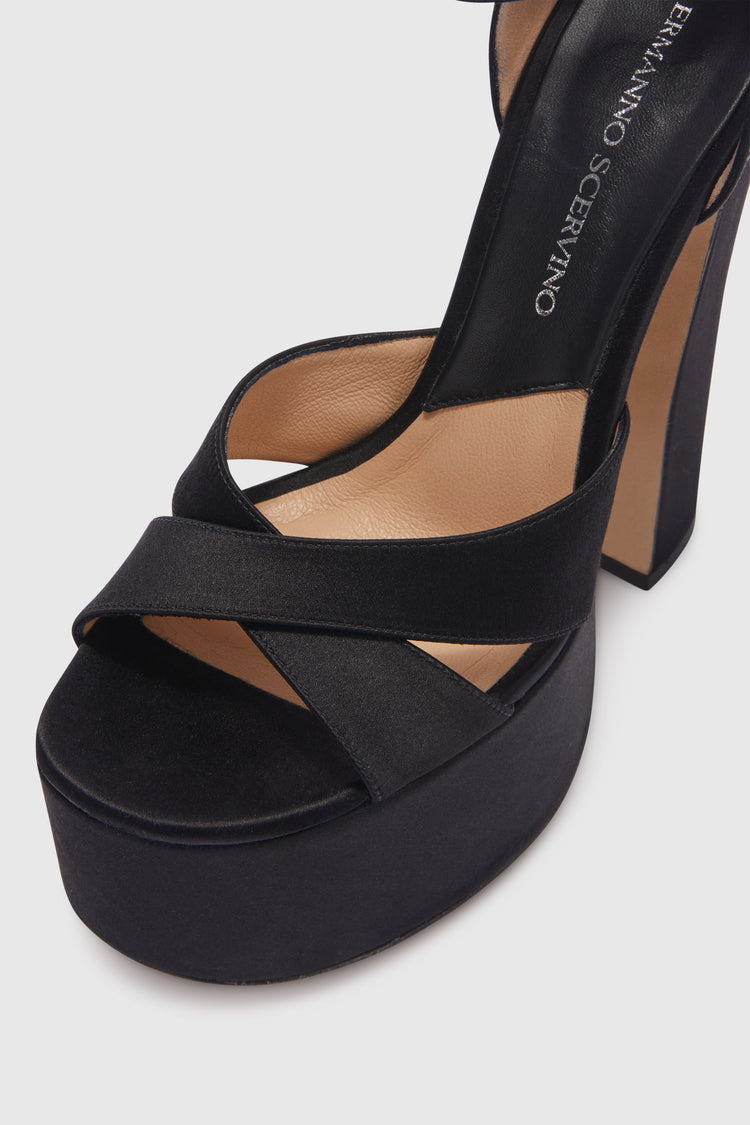 Sandalo platform in raso