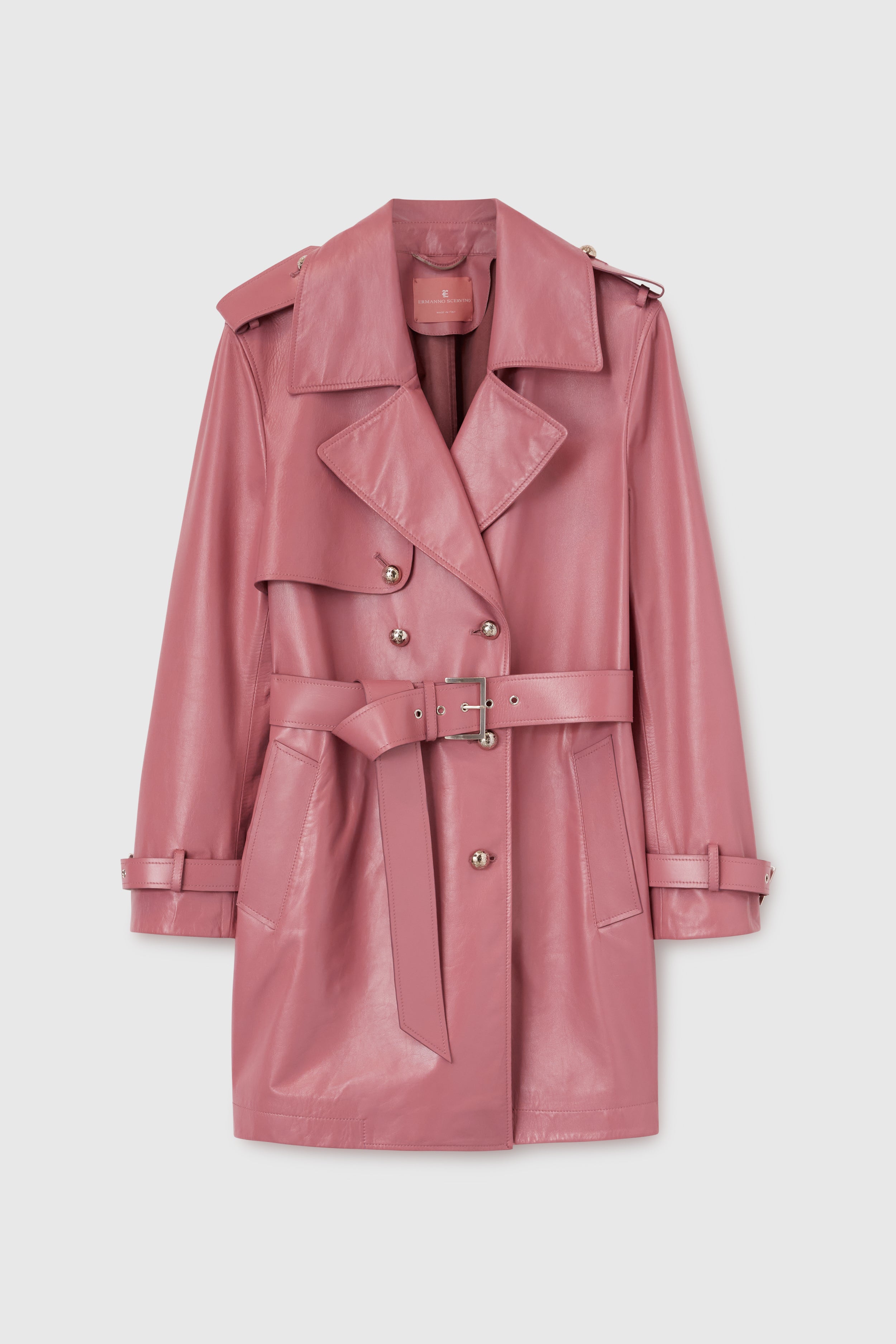 Long pink trench coat best sale