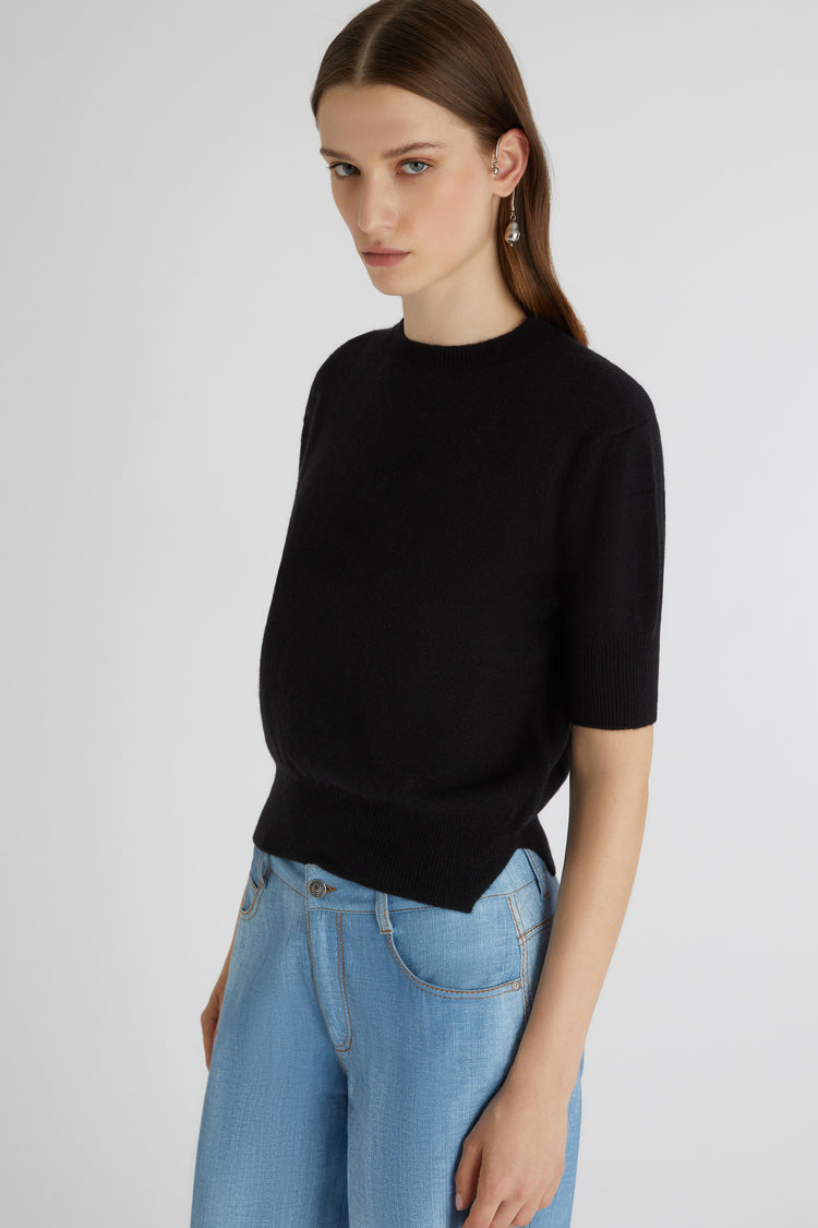 Pull noir en pur cachemire