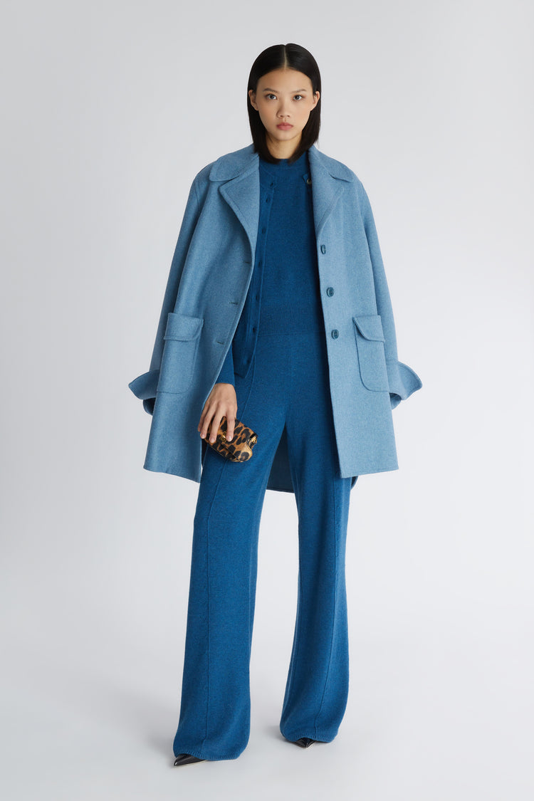 Pull bleu en pur cachemire