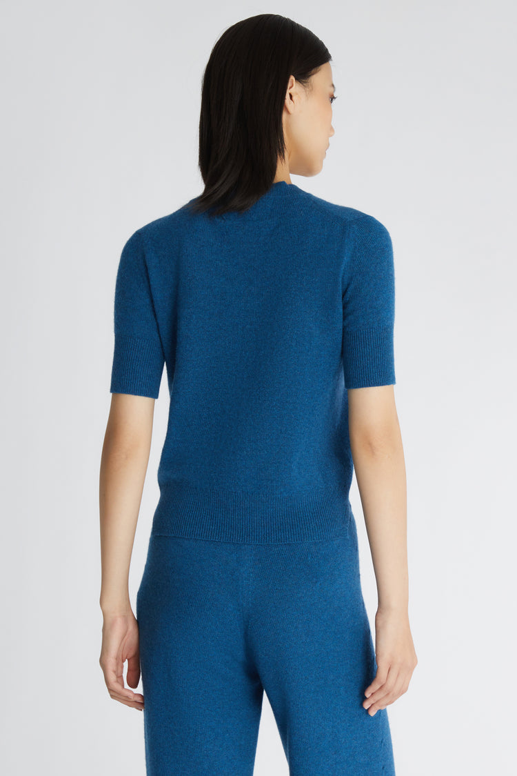 Pull bleu en pur cachemire