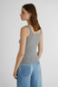 Gray pure cashmere tank top
