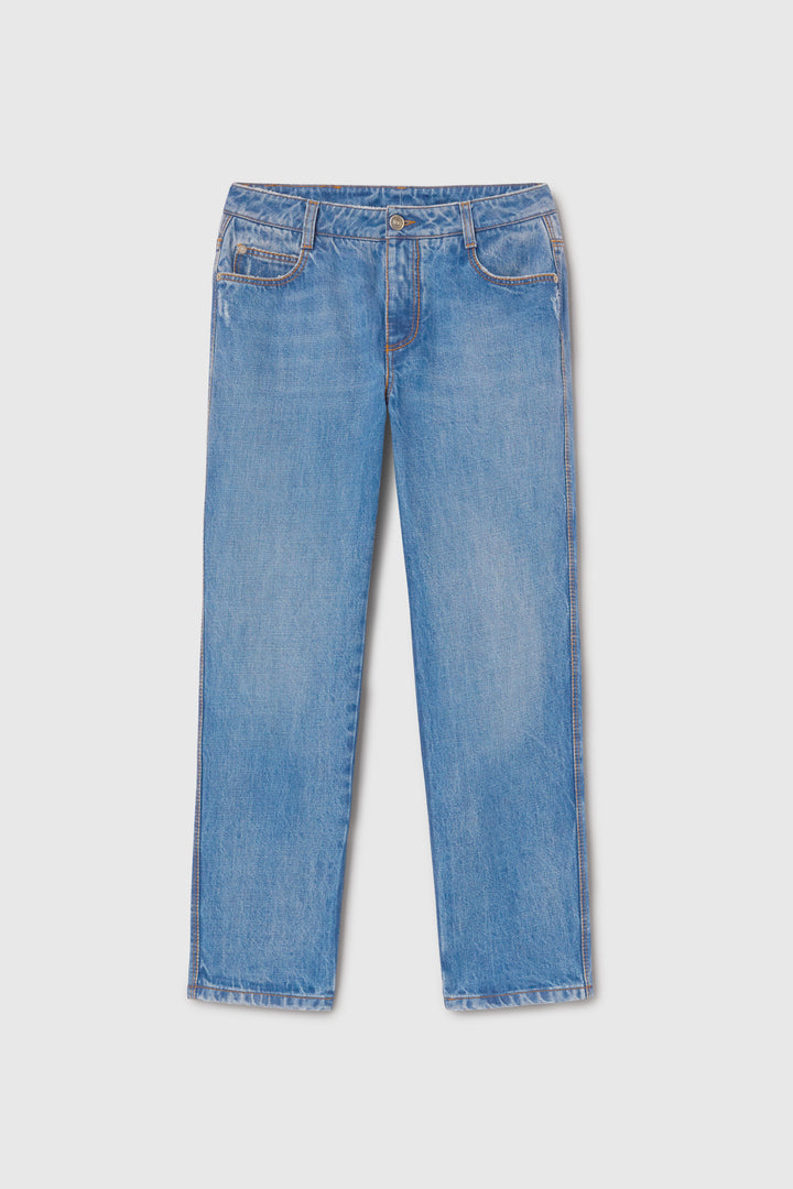 Straight-cut denim trousers