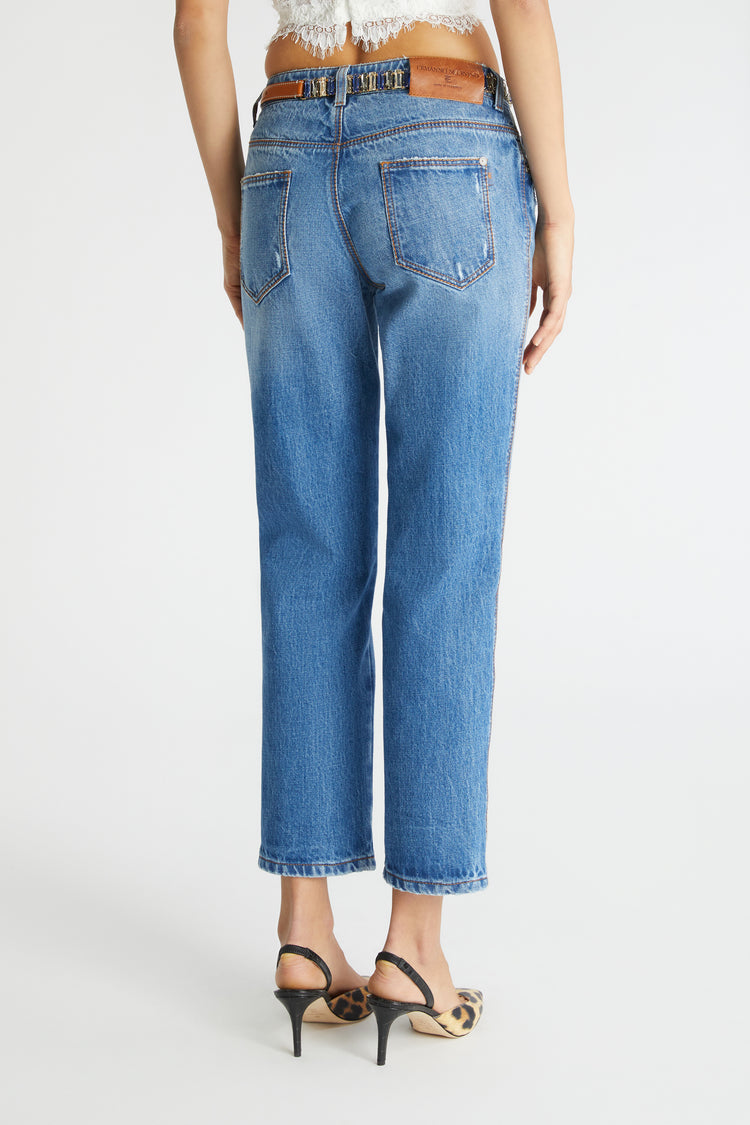 Straight-cut denim trousers