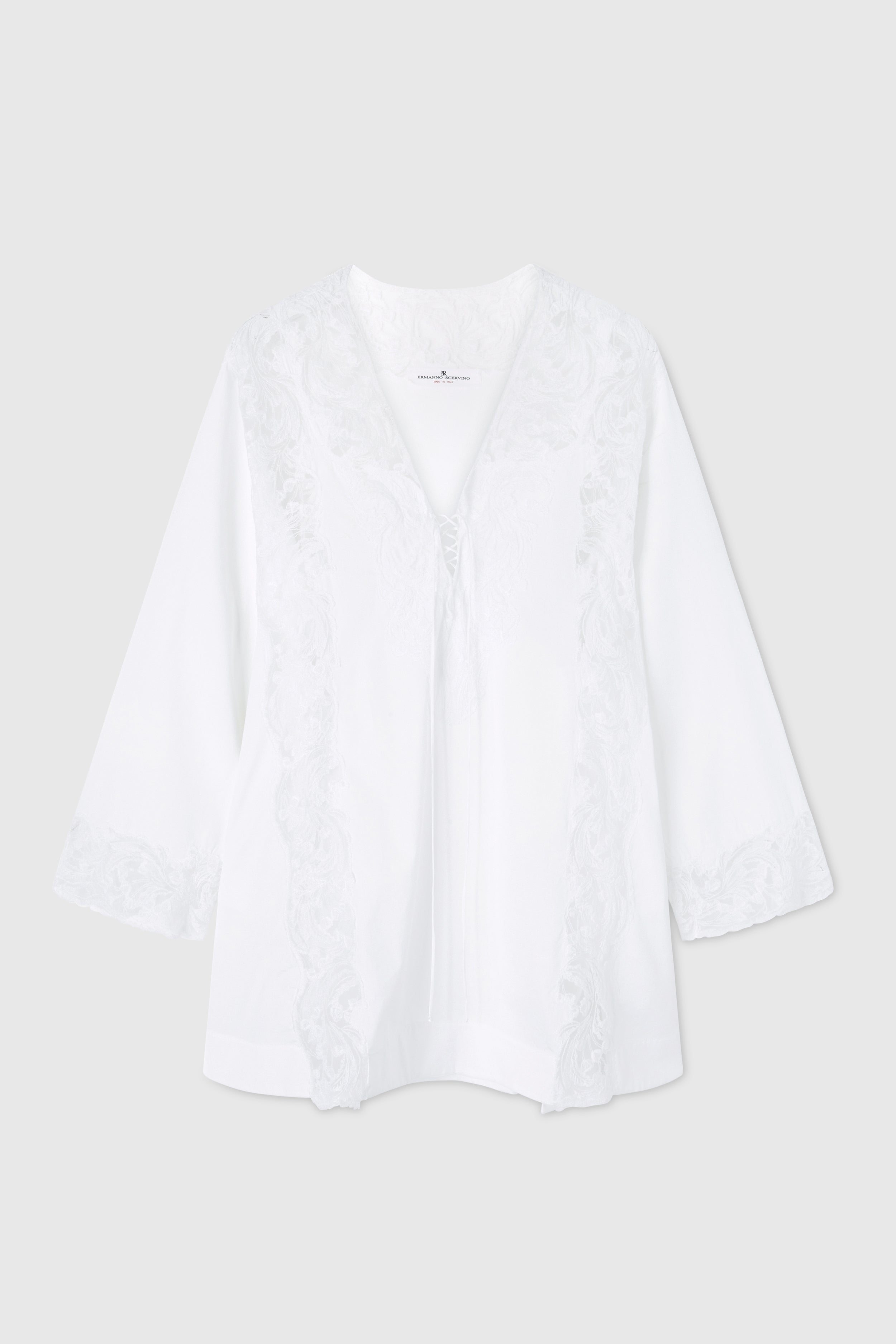 Designer short kaftan cotton with lace - Ermanno Scervino