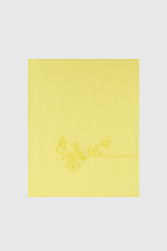 Étole en soie avec broderie florale faite à la main