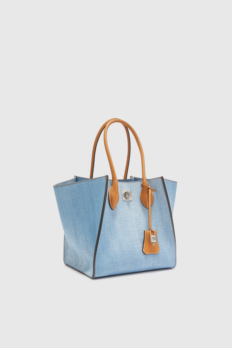 Maggie medium in marocain jeans print