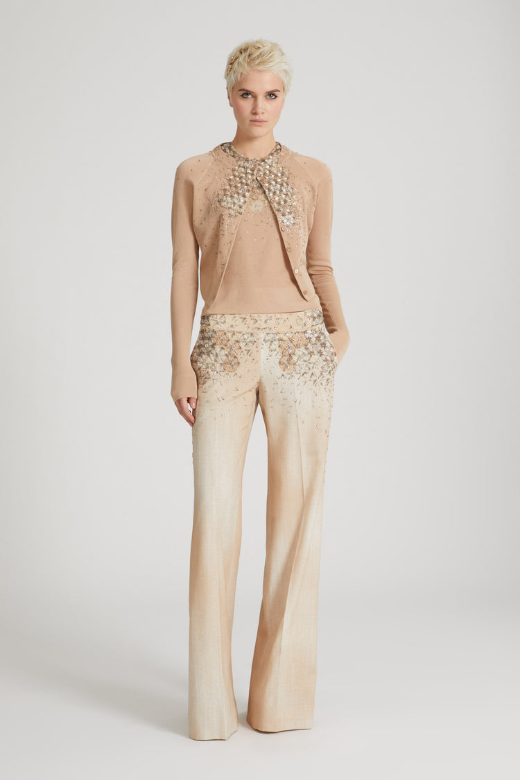 Pure cotton knitted tank top with crystals