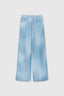 Palazzo trousers in marocain denim print medium wash