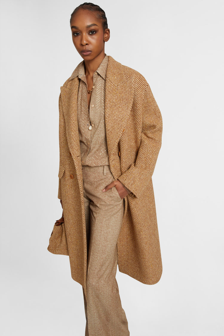 Viscose shirt with hand-applied crystals and a sigata pattern in shades of grey