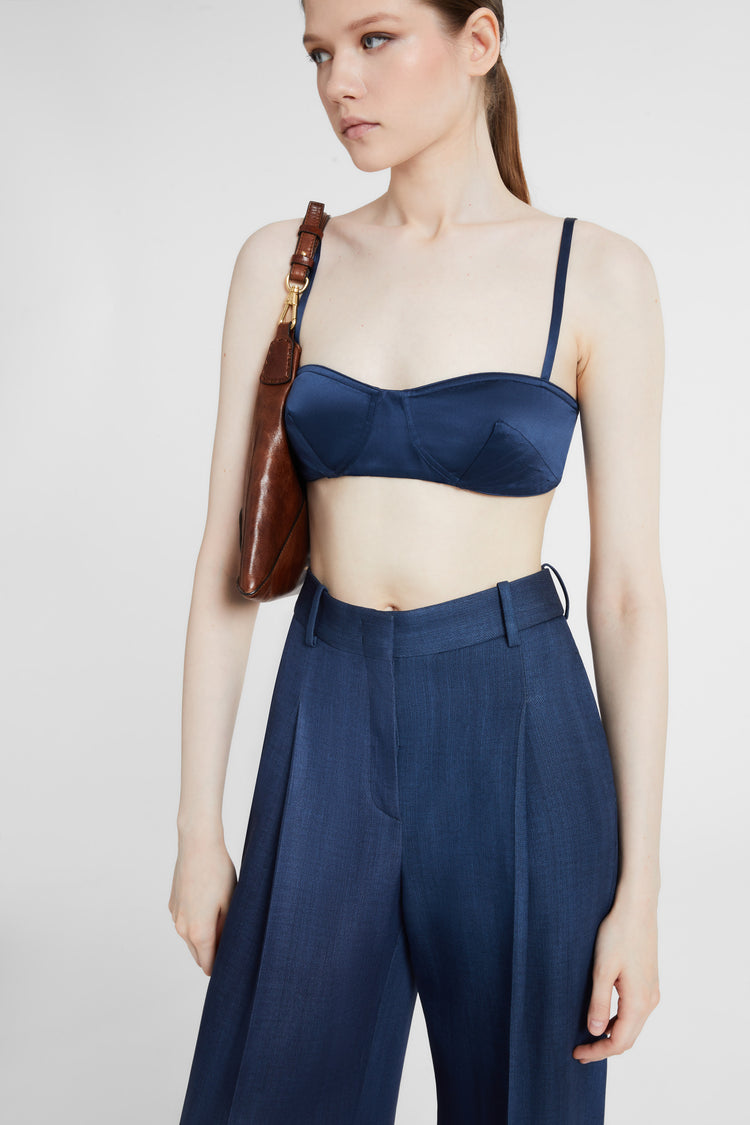 Silk bra with fine shoulder straps