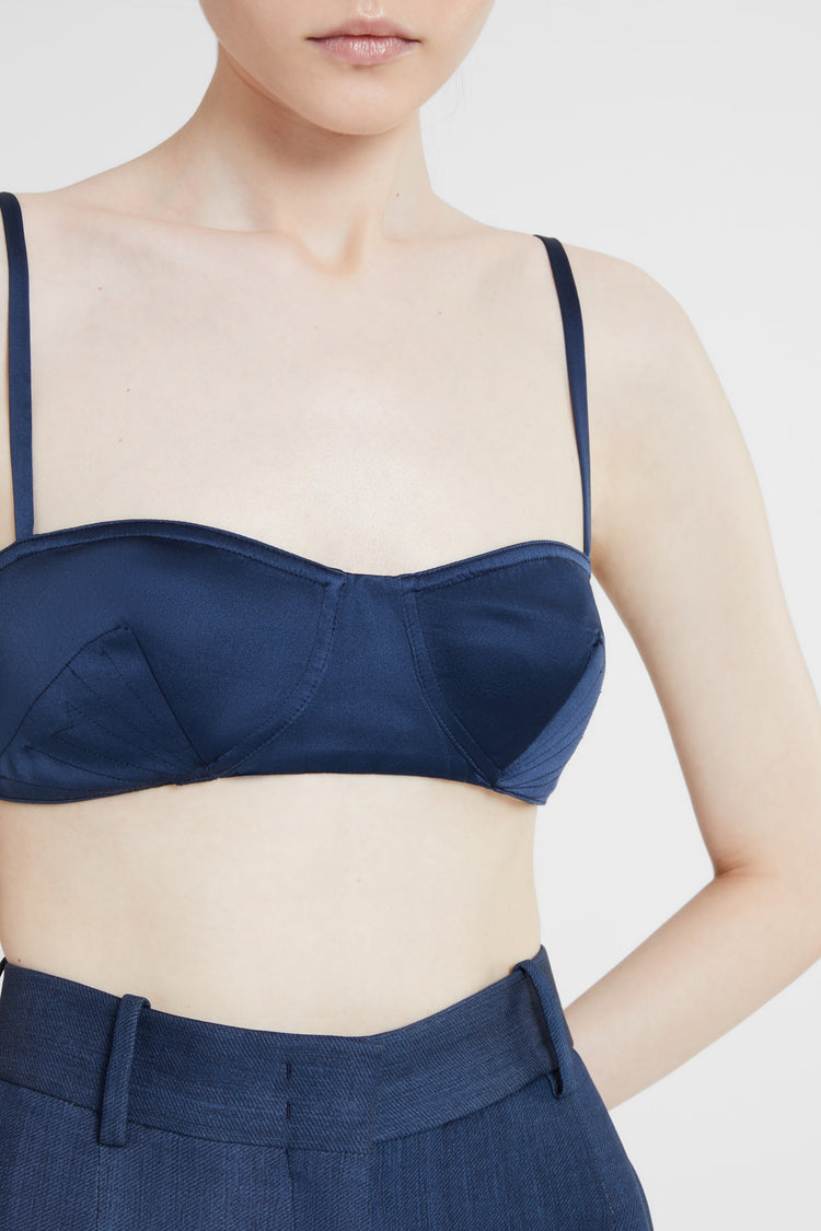 Silk bra with fine shoulder straps