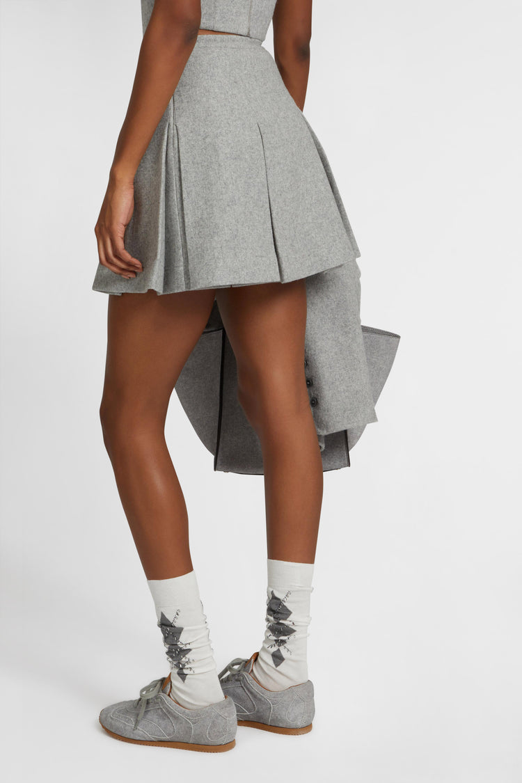 Wool blend mini skirt with pleats