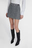 Virgin wool blend mini skirt with herringbone pattern