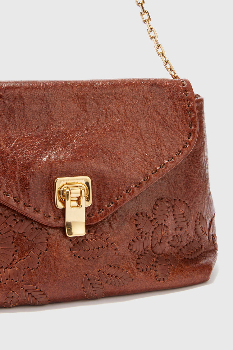 New Joy in embroidered brown nappa