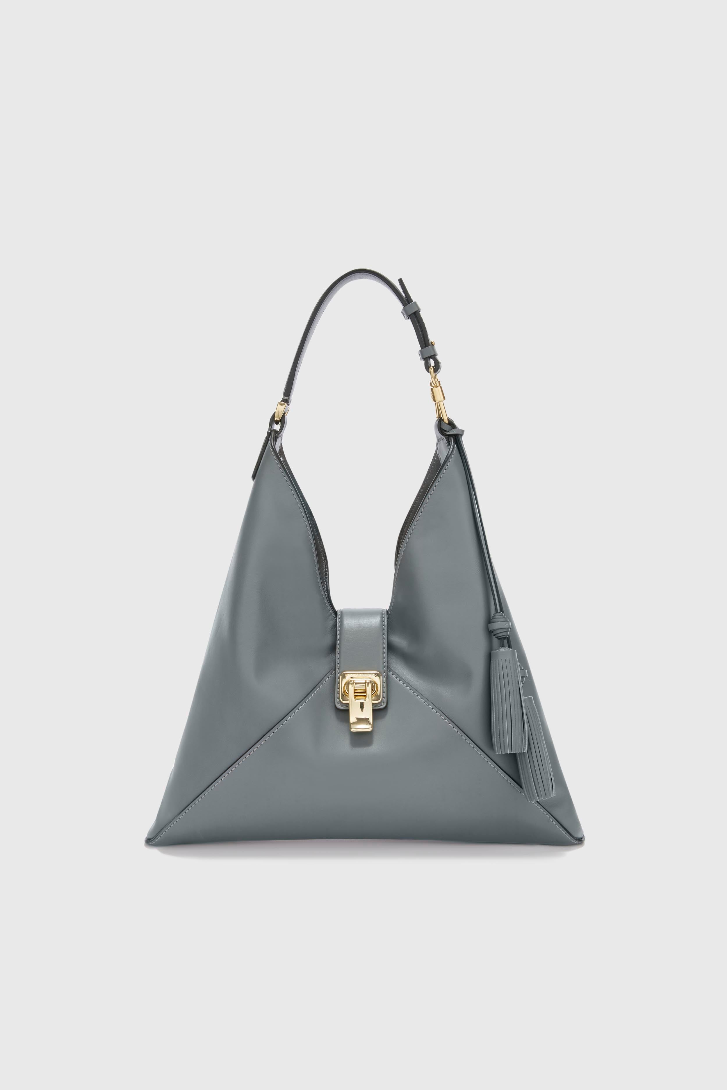 Dark grey smooth calfskin hobo bag - Ermanno Scervino
