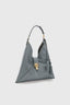 Dark grey smooth calfskin hobo bag
