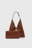 Hobo bag en veau lisse marron