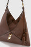 Hobo bag en veau lisse marron