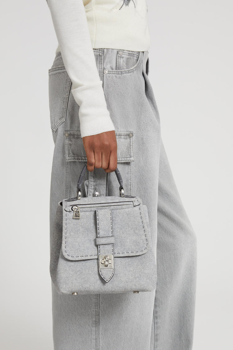 Liza bag in printed crust melange cloth