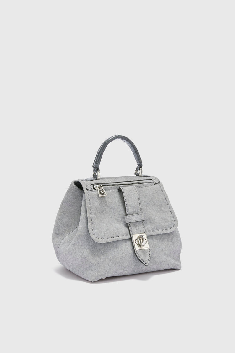 Liza bag in printed crust melange cloth