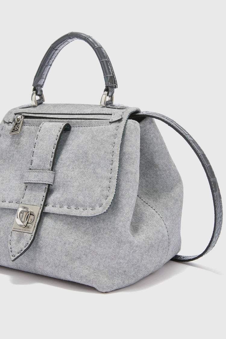 Liza bag in printed crust melange cloth