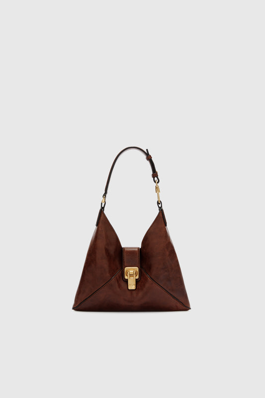 Mini Dudu in vintage-effect vegetable leather
