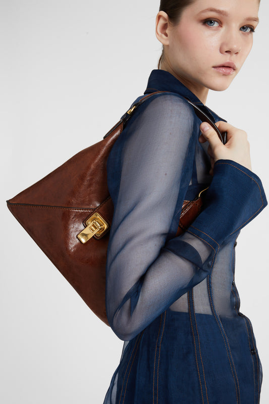 Mini Dudu in vintage-effect vegetable leather