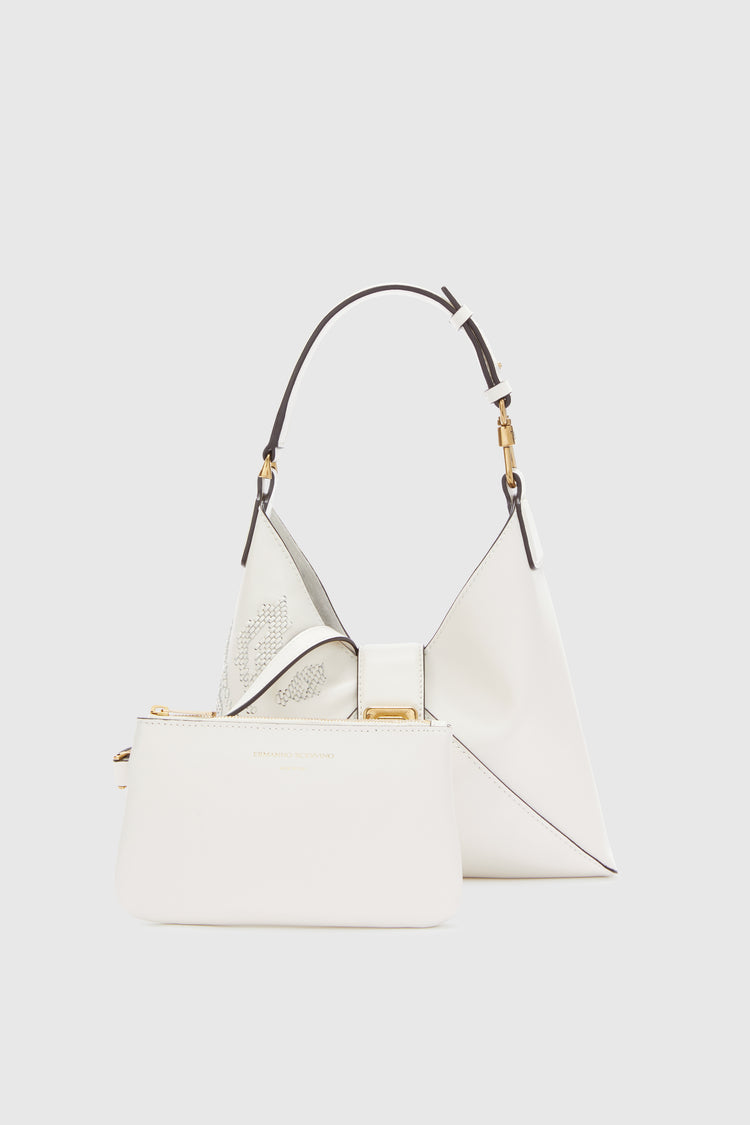 Mini Dudu in calfskin with hand-applied leather ribbon