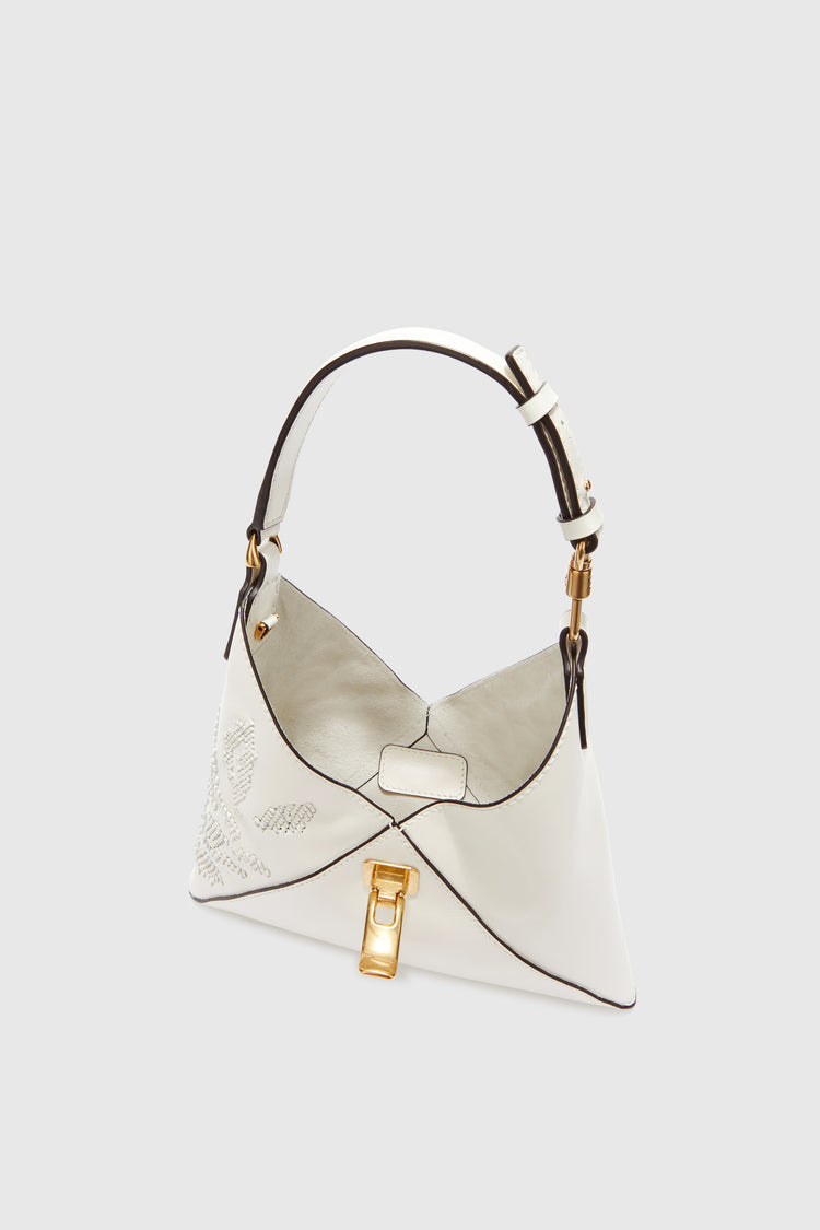 Mini Dudu in calfskin with hand-applied leather ribbon