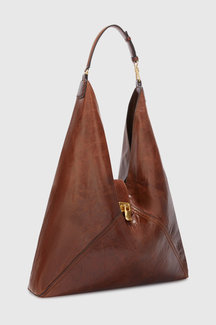 Dudu Large in vintage-effect vegetable leather