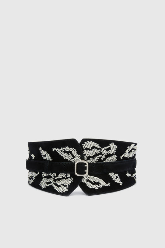 Embroidered corset belt