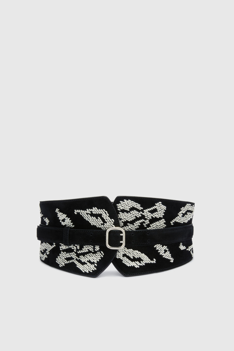 Embroidered corset belt