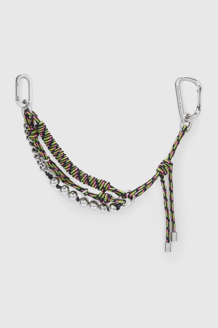 Multi-strand charms with multicolor and black cord