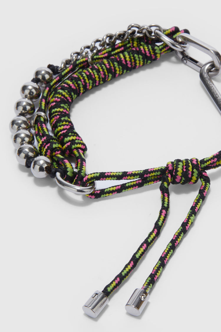 Multi-strand charms with multicolor and black cord
