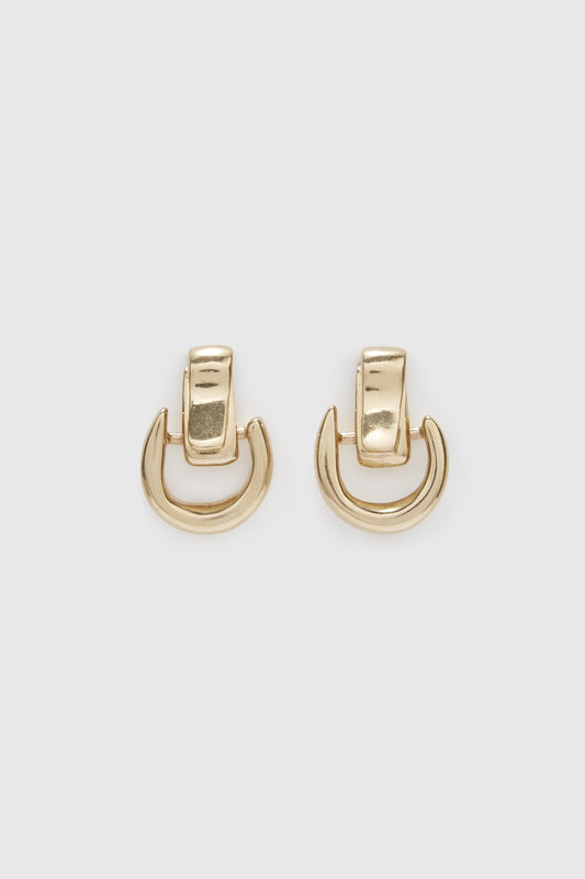 Small gold half-hoop earrings