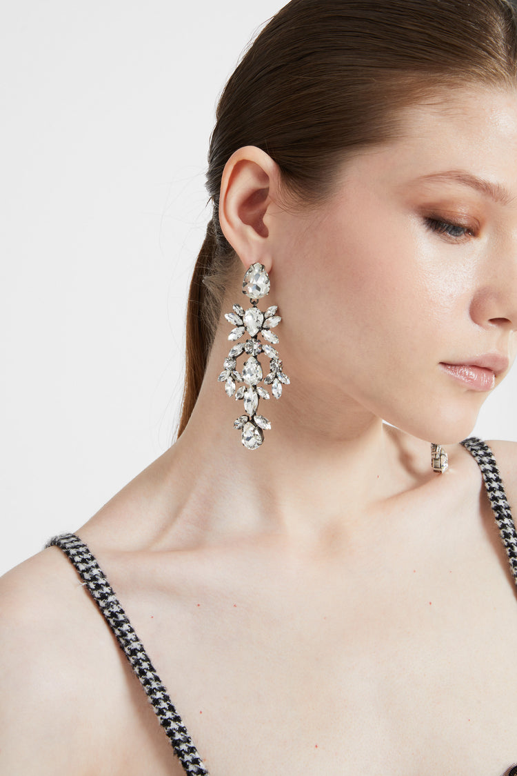 Chandelier earrings with crystals
