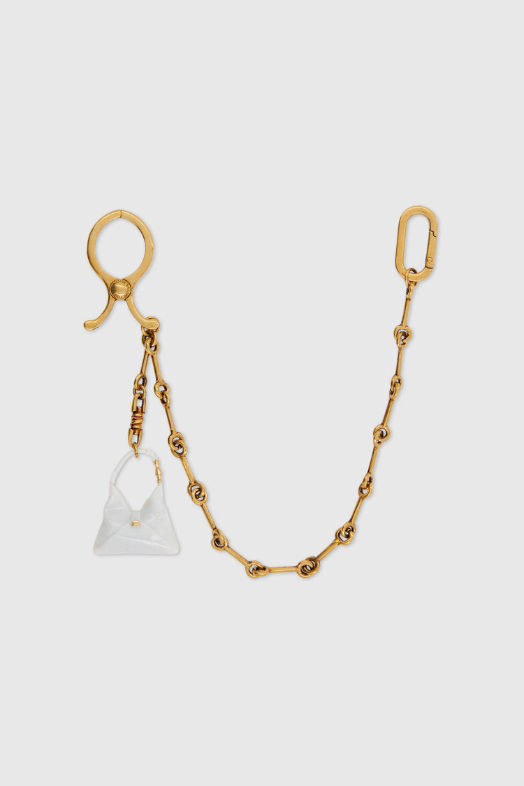 Jeans chain with hook clasp and black Dudu resin charm