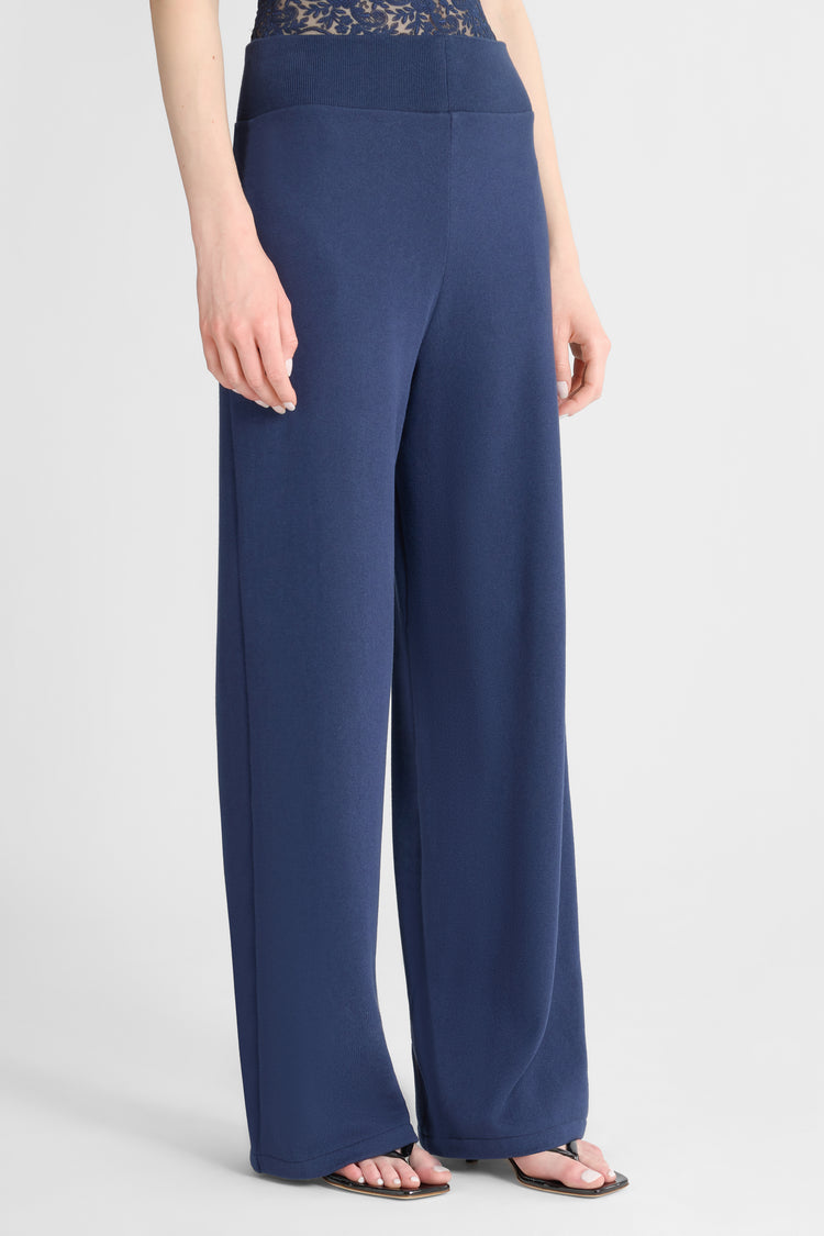 Cotton jersey palazzo trousers