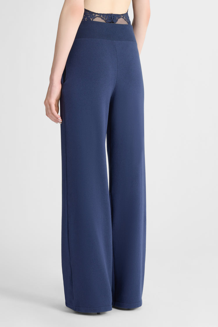 Cotton jersey palazzo trousers