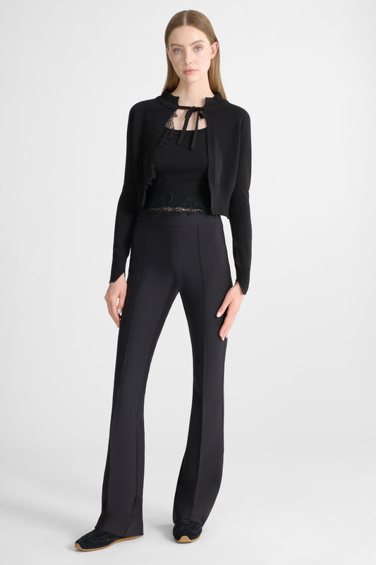 Flared trousers in double jersey