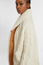 Merino wool cardigan-coat with leather and sheepskin details