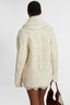 Merino wool cardigan-coat with leather and sheepskin details