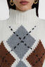 Pure cashmere top with two-tone argyle motif