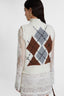 Pure cashmere top with two-tone argyle motif