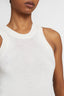 Merino wool halterneck tank top with dense rib pattern